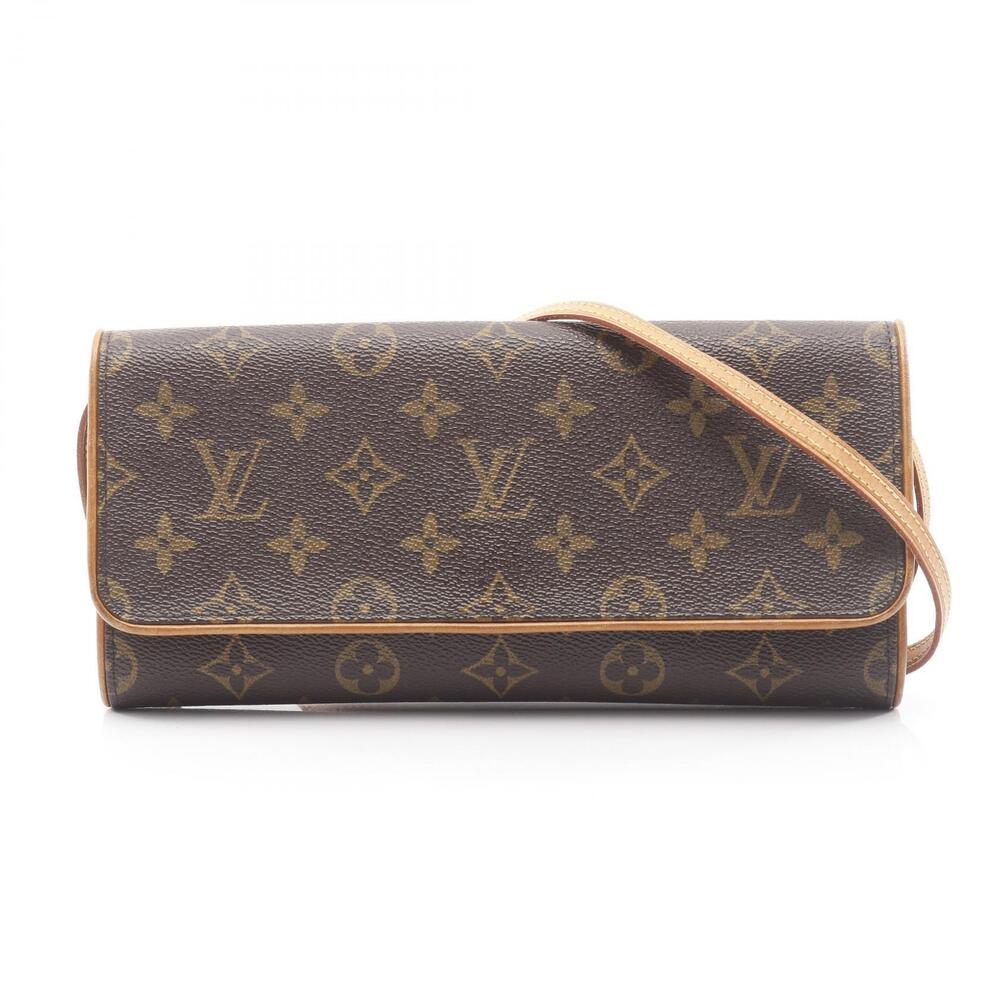Louis Vuitton Pochette Twin Monogram Shoulder Bag Canvas Leather Brown